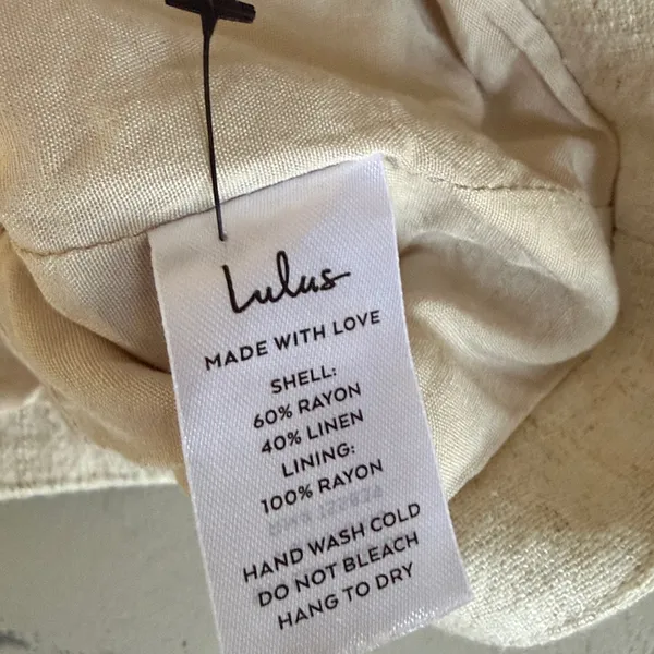 Lulu's Cream Textured Sleeveless Crop Top Women’s Linen Blend Vest Minimalist - Image 5