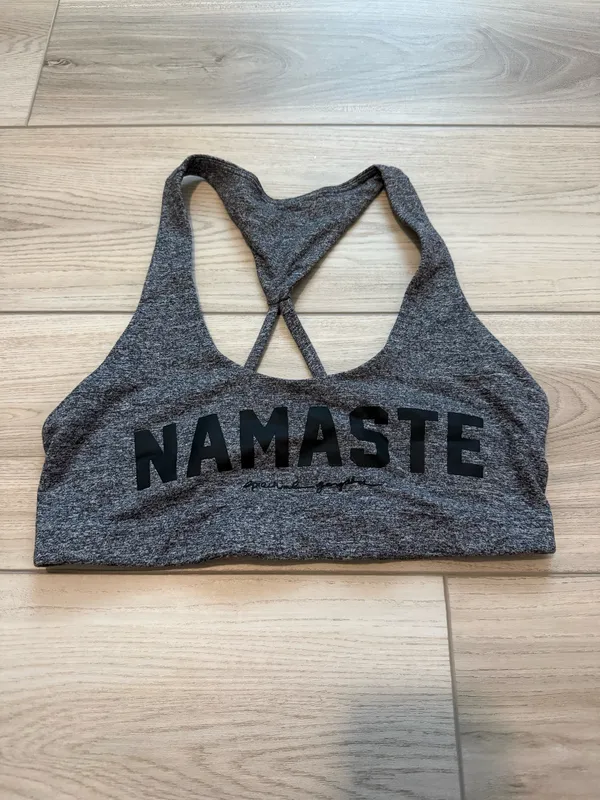 Spiritual Gangster Namaste Athletic Paradise Yoga Sports Bra - Gray - Image 2