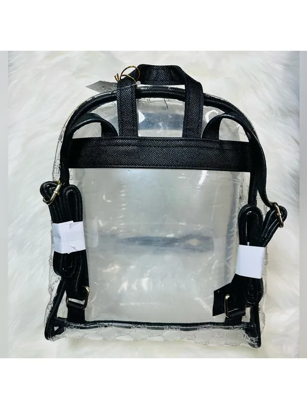 bebe Clear Logo Backpack Black Trim Mini Backpack NWT - Image 5
