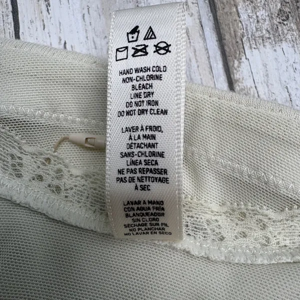 Skims Logo Pointelle Bralette XS Bone Lace Trim Rosette NWT - Image 5