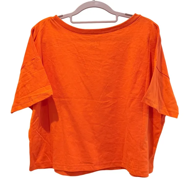 E5‎ College Classics Cropped T-Shirt Orange Auburn War Eagle Women Medium NWT - Image 4