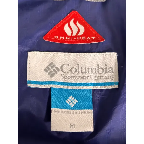 Columbia Omni-Heat Puffer Jacket Womens Medium Purple Quilted Full Zip Coat - Image 7