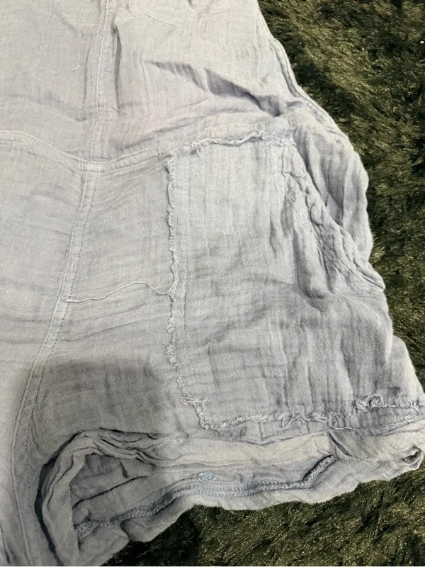 Abercrombie blue Tie-Shoulder Gauze Romper - Image 2
