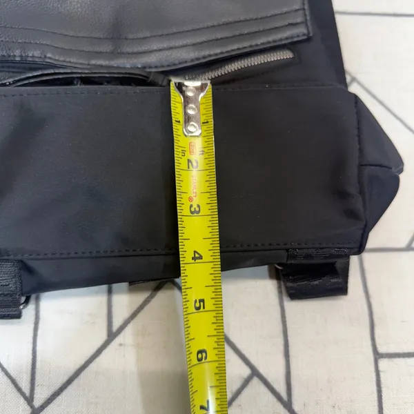 Botkier Backpack‎ Small Black Nylon Leather Trim Logo Straps Zipper Pockets - Image 7
