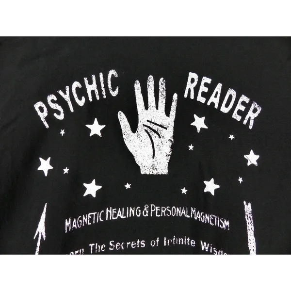 Hot Topic Shirt Women M Black Psychic Reader Tie Front Button Goth Witch Moon - Image 10