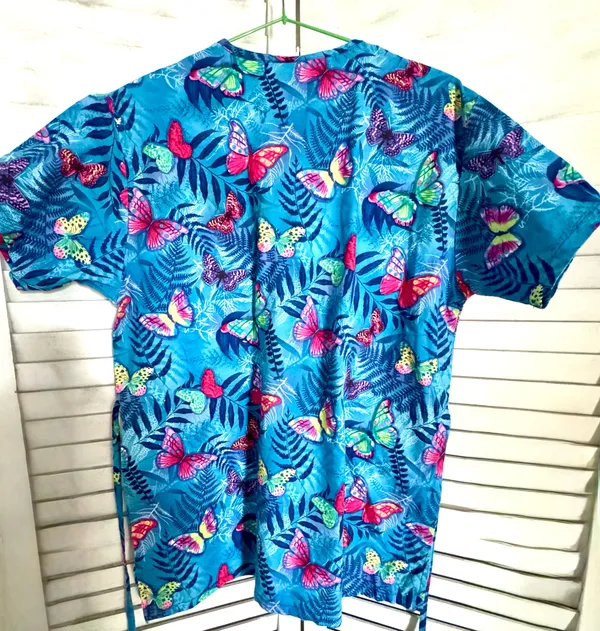 Butterfly Scrub Top, Small Blue - Image 3