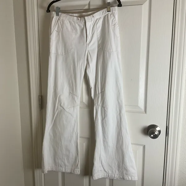 We The Free Free People Full Effect Wide Leg Utility Pants White XS - Image 2