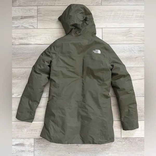 North Face Pilson Parka 550 Down Gorpcore Outdoor jacket Olive Green size small - Image 6