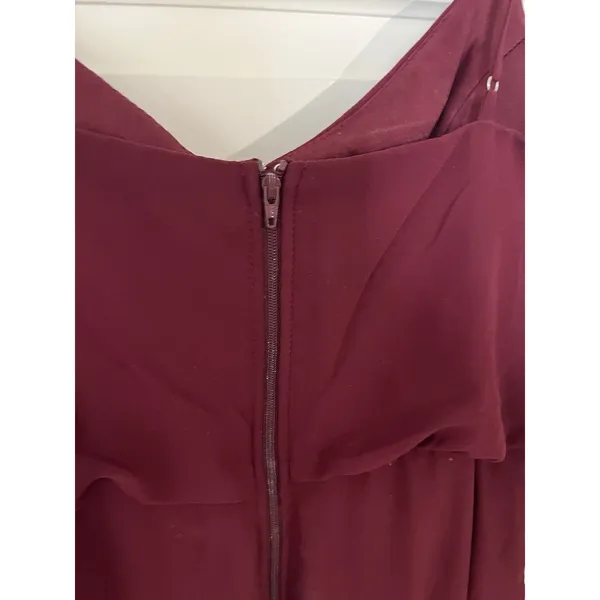 Birdy Grey Women's Gwennie Cabernet Maroon Chiffon Bridesmaid Dress Size Large - Image 5