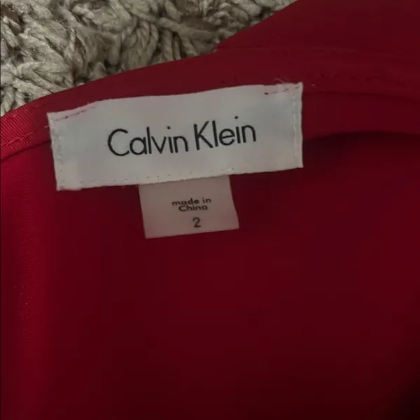 Calvin Klein Red Ruffled Midi Dress - Image 2