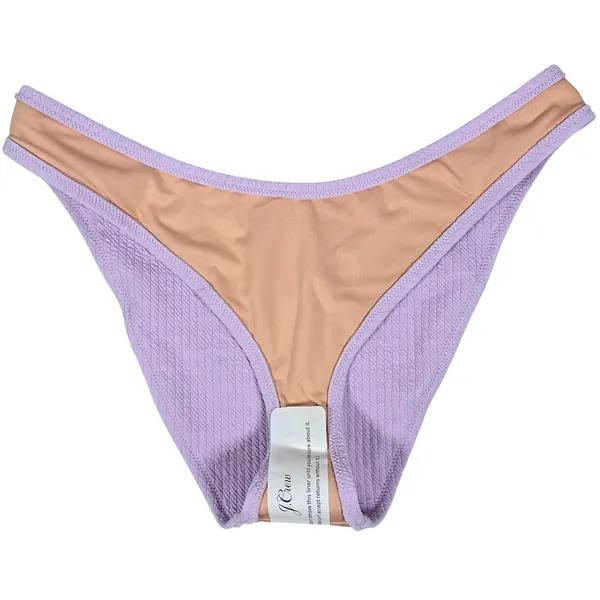 J. Crew Textured curved-waist‎ cheeky bikini bottom Dusty Mauve L NWT - Image 3