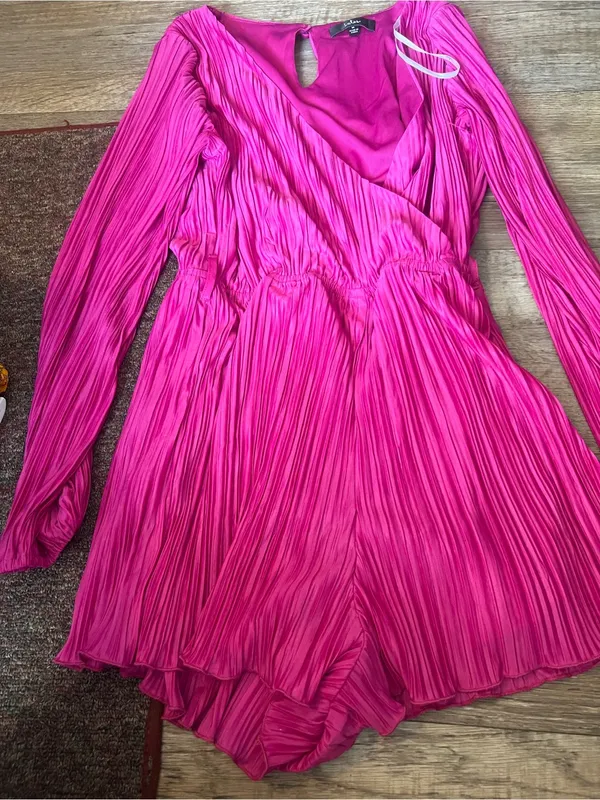 Lulus Pink faux wrap Romper - Image 8