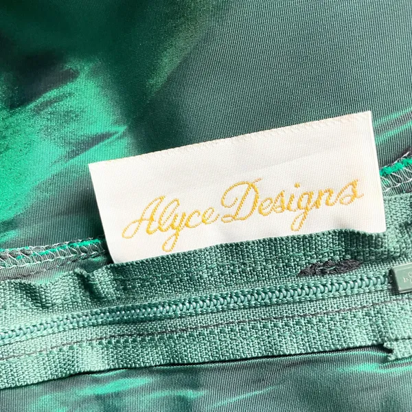 VTG 80s‎ Alyce Design Womens 10 Emerald Green Gown Dress Formal Holiday Prom - Image 10