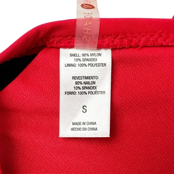 Shade & Shore Bright Red Triangle Ruffle‎ Swim Bikini Top Cross Back Size Small - Image 4