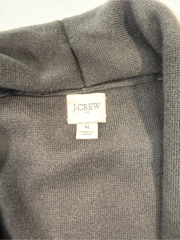 J. Crew 100% Cotton Black Open-Front Knit Cardigan - Image 5