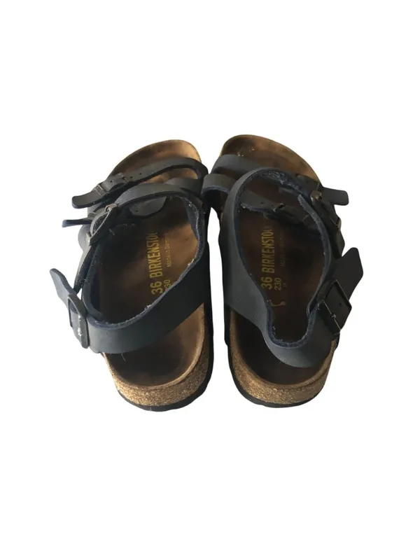 Birkenstock Ellice Navy Blue Triple-Strap Slingback Sandals 36 Narrow Women's 5 - Image 4