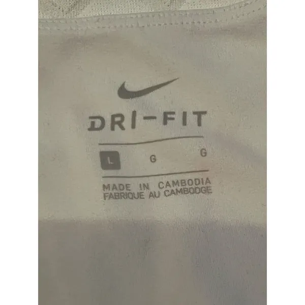 Nike Dri-FIT Sports Bra Womens Large White Diamond Knit Racerback Stretch - Image 5