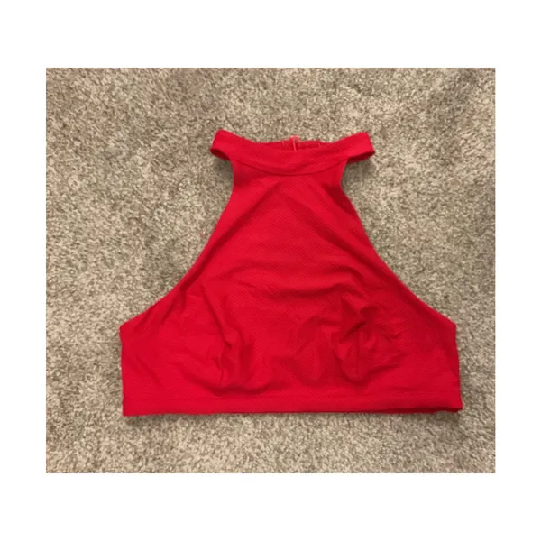 & Other Stories Red High Neck Halter Bikini Top Scandinavian Minimalist, sz 8 - Image 2