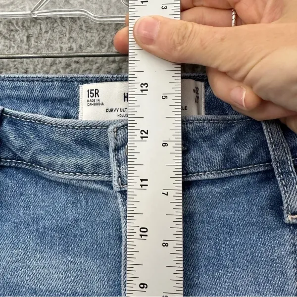 Hollister Curvy Ultra High Rise Skinny Ankle Jeans Medium‎ Wash Women's 32 x 26 - Image 10