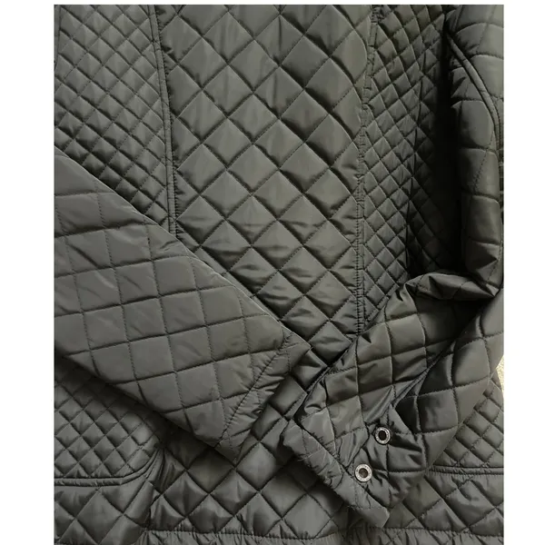 Calvin Klein Black Quilted Puffer Coat Full Zip &‎ Snap Collared Size Small - Image 9