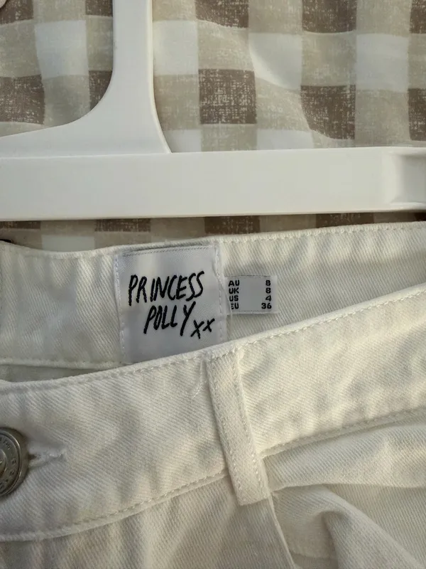 Princess Polly Cargo Jeans White - Image 3