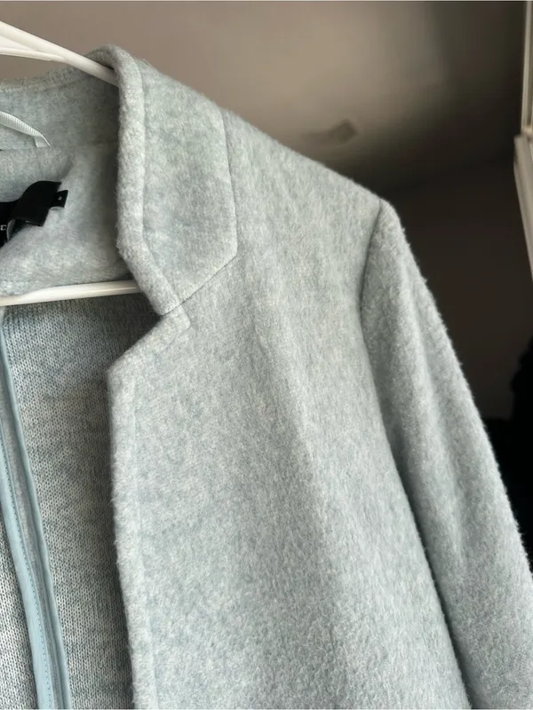 VERO MODA Wool-Blend Light Blue Gray Women's Coat - Image 2