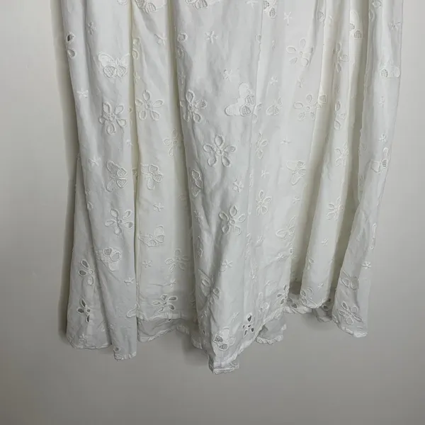 For Love & Lemons Weston Mini Dress in White Eyelet Womens Large - Image 11