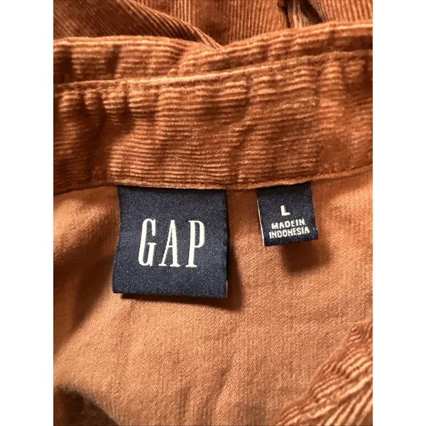 GAP Puff Sleeve Corduroy‎ Mini Dress Size Large Saddle Brown Western Cowgirl - Image 5