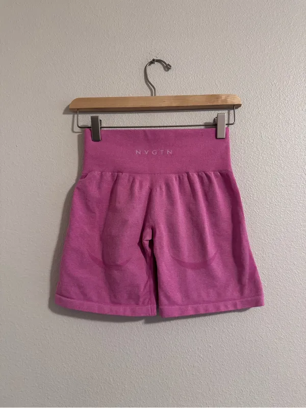 NVGTN High-Waist Pink Women's Shorts - Image 3