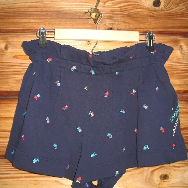 NWT Something Navy Blue Floral Embroidered High Waist Shorts - Image 6