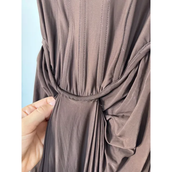 Deme by Gabriella Brown Corset Draped Strapless Maxi Dress Size S - Image 5