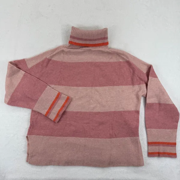 J.CREW Womens Striped Pink Alpaca Wool Blend Turtleneck Sweater Size S‎ - Image 11