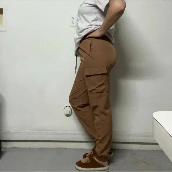 Hedge neutral cargo joggers‎ medium pants unisex windbreaker material drawstring - Image 14