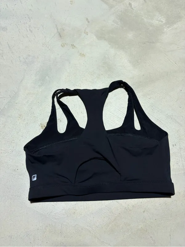 Fabletics Women's Black Racerback Sports Bra medium - Image 5