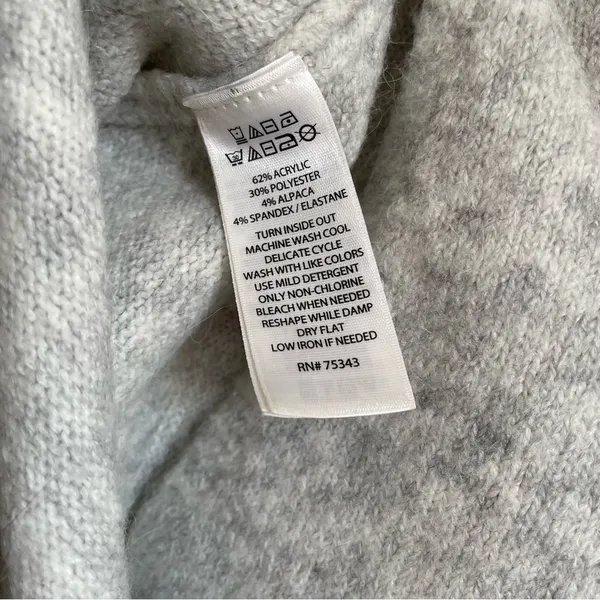 Anthropologie Kaisley Alpaca Blend Oversized Cowl Neck Sweater Grey size M - Image 9