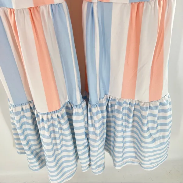 Striped Pink and Blue Jumpsuit Size M - Image 6