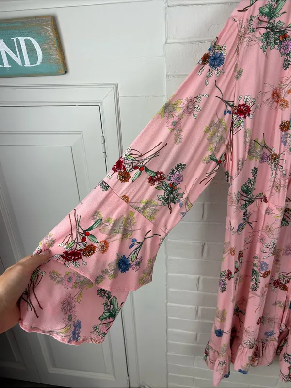 Scoop Pink Floral Wrap Dress Size XL 16-18 - Image 5