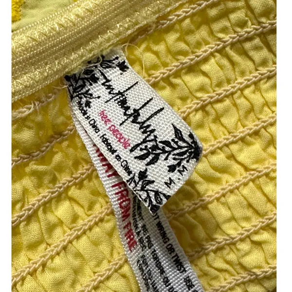 FREE PEOPLE Ezra Embroidered Eyelet Bralette Yellow Women's Size Medium - Image 5