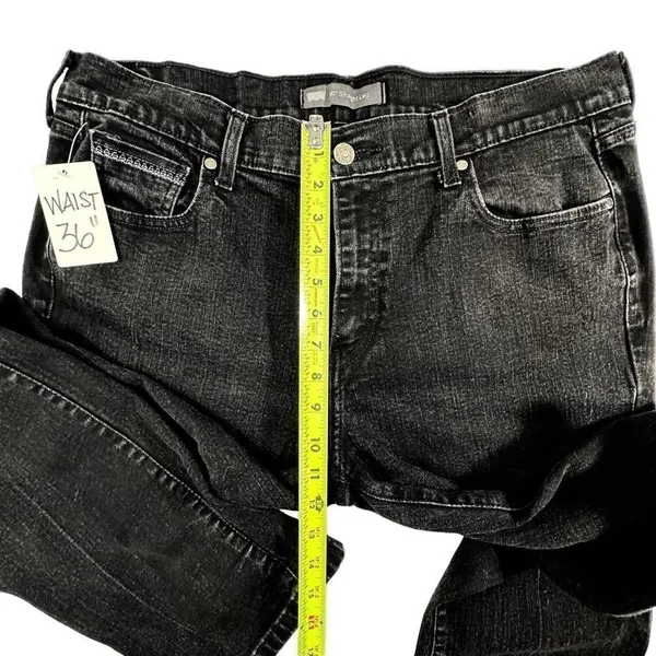 Levi’s 505 Straight Leg Contrast Stitched Black Denim Jeans Women’s Size 16M 33x - Image 5