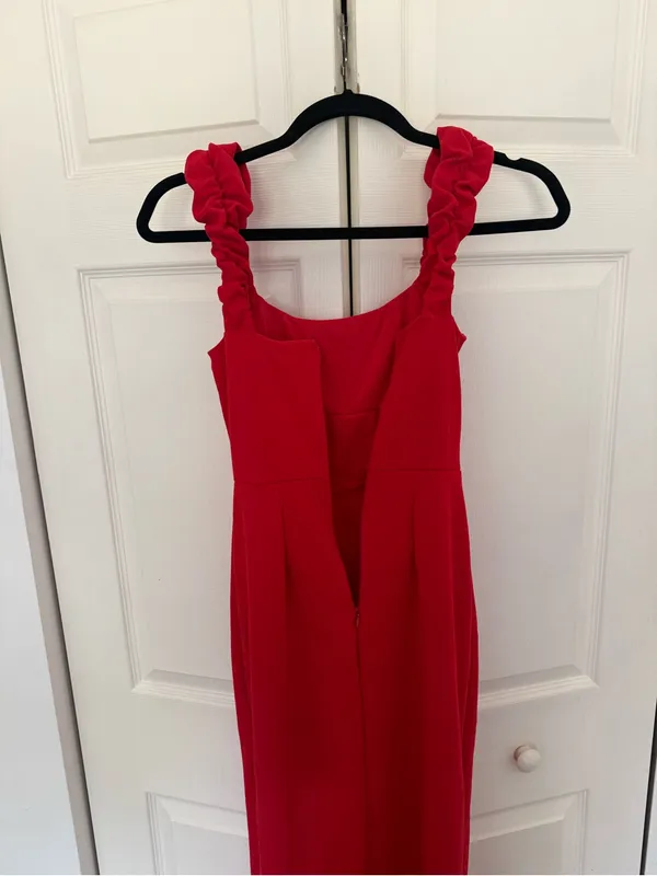 Lulu's Tayla Red Sleeveless Ruched Column Maxi Dress Long Dress Party Size Small - Image 9