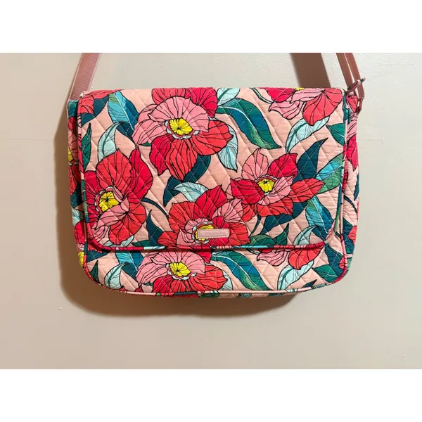 Vera Bradley Messenger Bag Womens OS Mod Floral Pink Print (retired)Excellent - Image 2