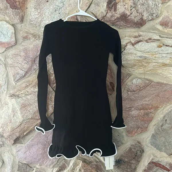 Commense Contrast Ruffle Slim Dress size xs - Image 3