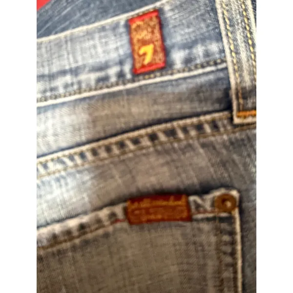 7 For All Mankind Vintage Y2K Bootcut Jeans Size 30 Low‎ Rise Light Wash McBling - Image 7