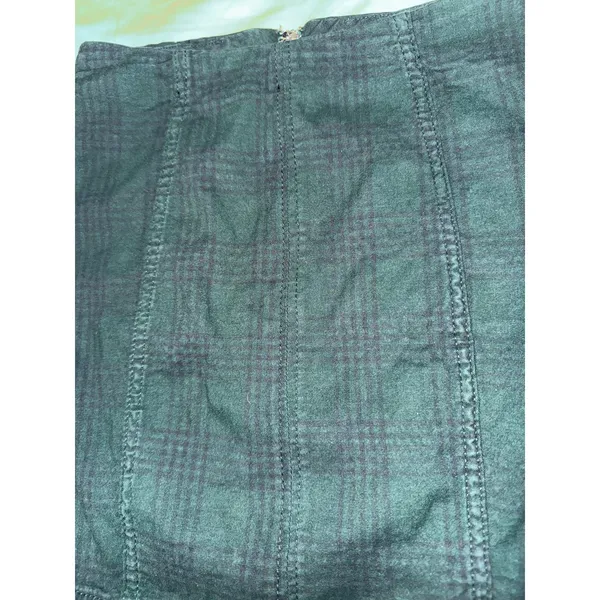 Free People Green Plaid Skirt Women's Sz 2 Fall Academia School Librarian Preppy - Image 5