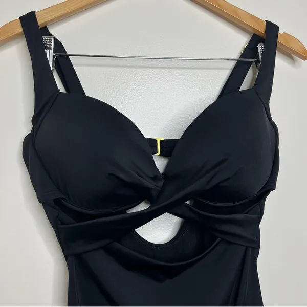 Swimsuits for All One Piece Cut Out Black Swimsuit Women’s Sz 12 Underwire Cups - Image 3