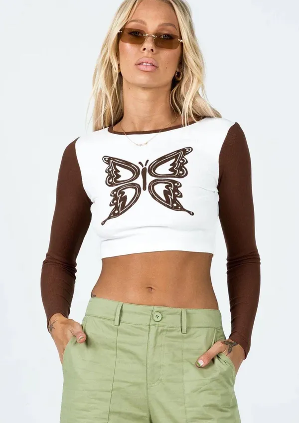 Brown Long Sleeve Graphic Tee - Image 4