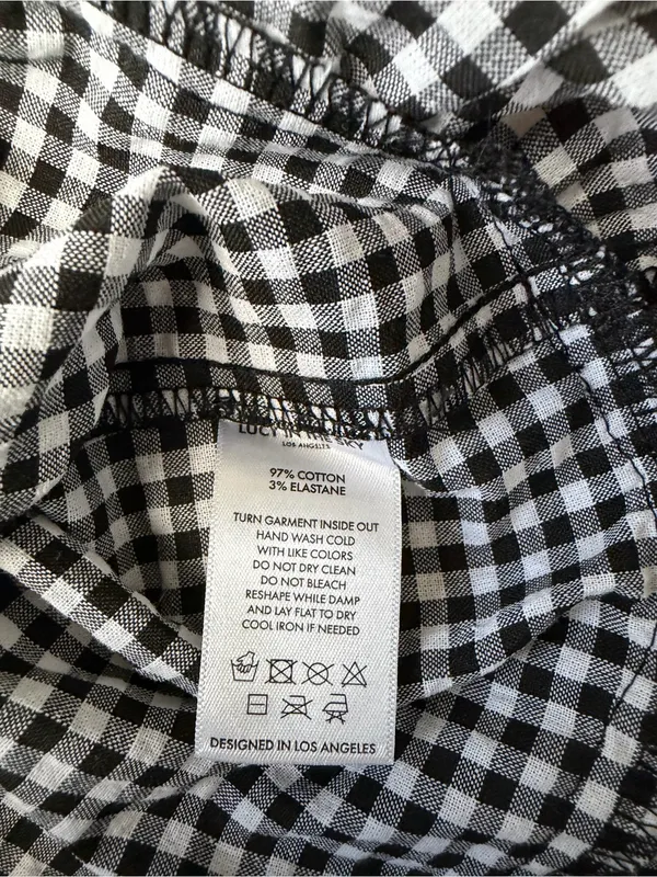 Lucy in the Sky Black White Gingham Tiered Mini Dress Size Small - Image 5