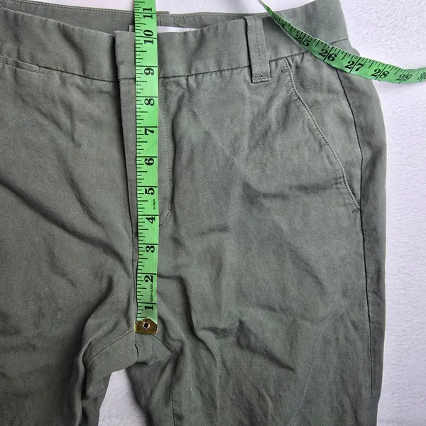 Vince -1159 Olive Green Linen Lyocell Blend‎ Tailored Straight Leg Pants Size 2 - Image 7