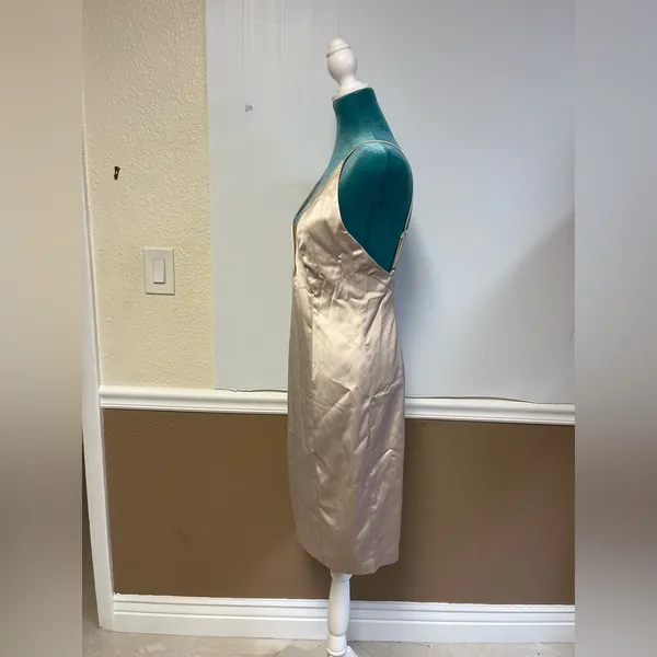 Revolve x Chrissy Teigen Panang Midi Dress – Champagne, Size S‎ - Image 9