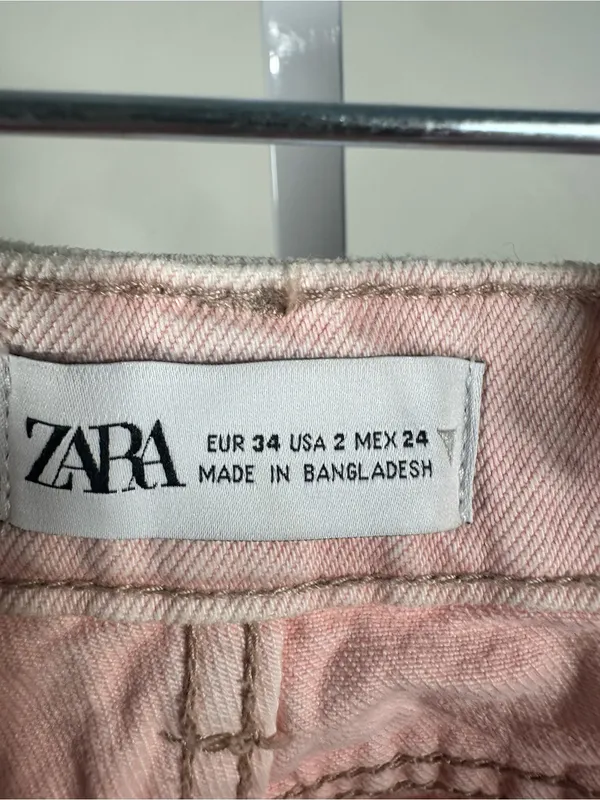 X293. Zara High-Rise Pink Denim Cutoff Shorts - Image 2